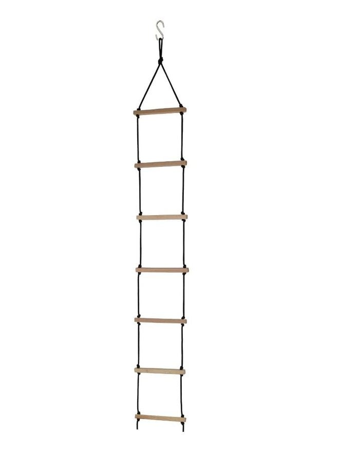 Keebori Rope Climbing Ladder Indoor/Outdoor for Kids, Climbing Ladder for Kids, Wooden Ladder for Kids for Physical Activity, Indoor Outdoor Games for Kids (Black Rope) - Image 1